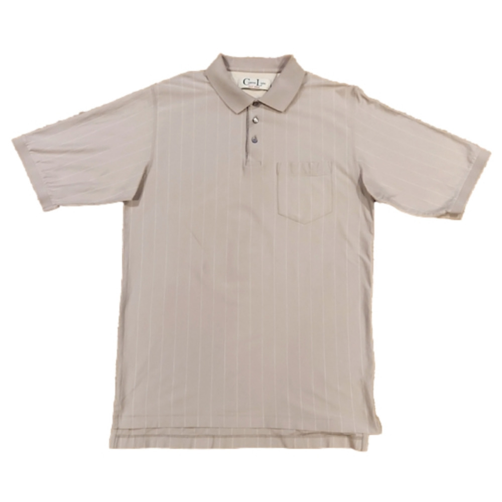 3/$20 Cypress Links Golf Wear Gray Striped Polo Shirt
